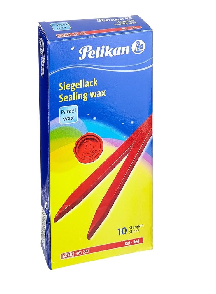 Pelikan 10-Stick Sealing Wax Red  - Image 1