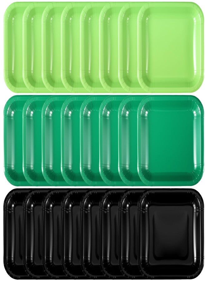 FoldTier 120 Pieces Green Party Theme Decorations Square Paper Plates Birthday Party Cake Dessert Plates(Green,9 Inch) - Image 1