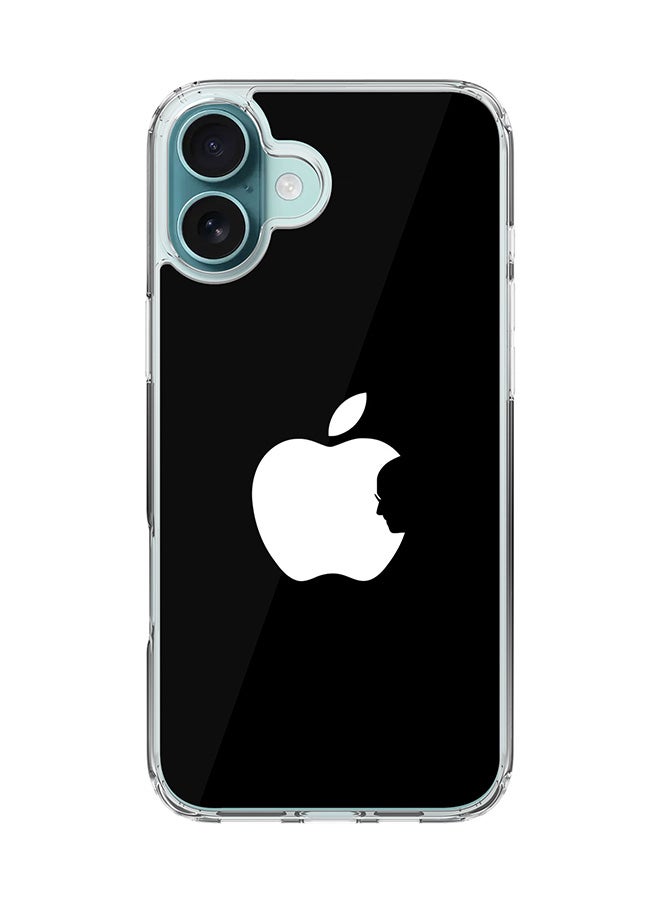 Stylizedd For iPhone 16 Plus Case [Compatible with MagSafe] Slim Magnetic cover Clear Phone Case - Steve's Apple - Black - Image 1