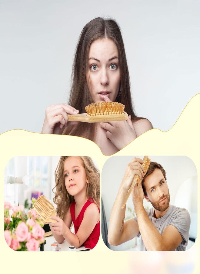 15 فرشاة شعر من الخيزران، فرشاة خشبية كبيرة الحجم مضادة للكهرباء الساكنة، ذات طرف مستدير لفك تشابك الشعر، هدية مثالية لعيد الحب، للجنسين، للتدليك، وتصفيف الشعر، والمكياج، وحفلات الزفاف، وأعياد الميلاد، وهدايا عيد الميلاد. - Image 4