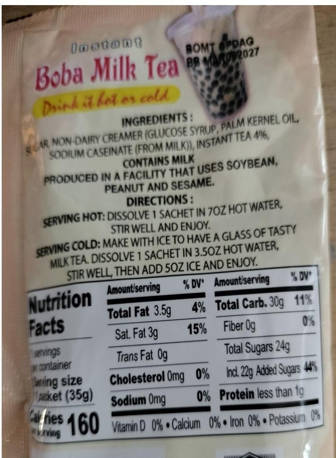 DEDE Instant Thai Boba Tea Drink with Sugar 24 Pieces, cream, Total of 14.76 Ounces with free Surprise Gift - Image 3