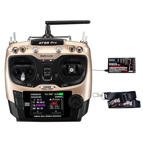 Radiolink AT9S Pro 10/12 Channels 2.4GHz RC Transmitter and Receiver R9DS Radio Remote Long Range Control for FPV Racing Drone/Quad/Airplane and More (Mode 2 Left Hand) - Image 1