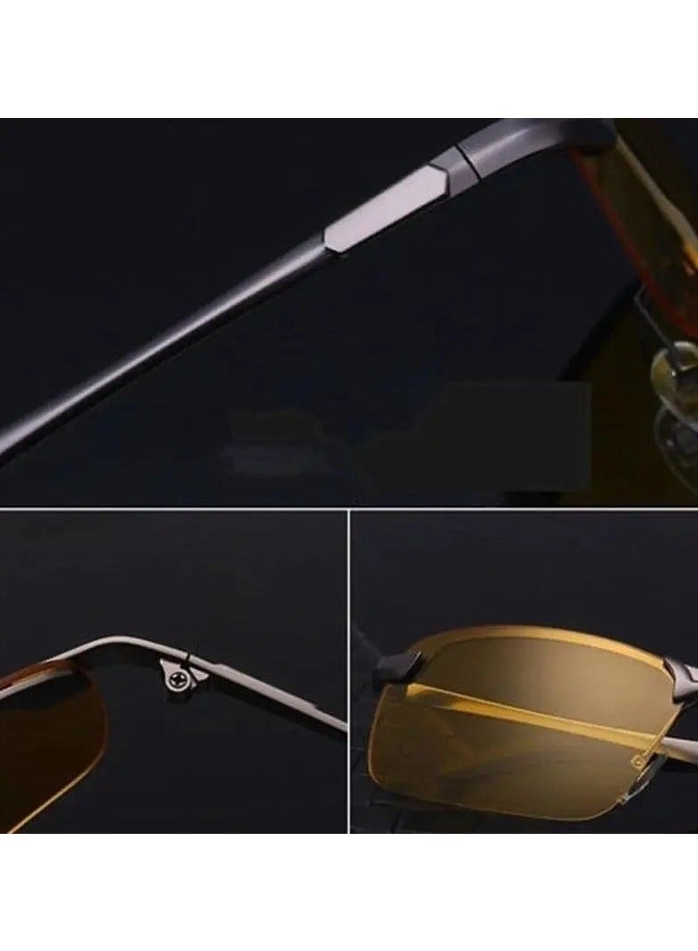 يوكانبي نظارات شمسية رجالية متعددة الاستخدام مع عدسات مستجيبة للضوء – للحماية من الأشعة UV، للرؤية النهارية والليلية، مناسبة للقيادة، الصيد، والرحلات - Image 2