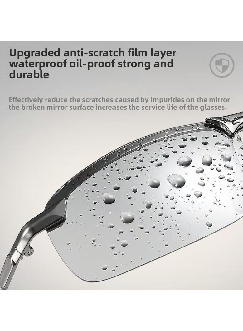 يوكانبي نظارات شمسية رجالية متعددة الاستخدام مع عدسات مستجيبة للضوء – للحماية من الأشعة UV، للرؤية النهارية والليلية، مناسبة للقيادة، الصيد، والرحلات - Image 4