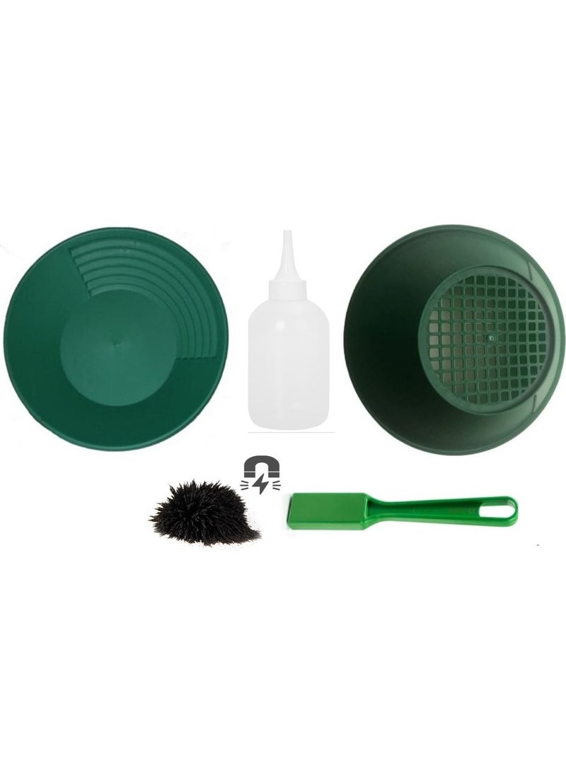 Hdg Gold Pan Gold Sieve Pan Giant Kit - Gold Pan + Gold Pan Strainer + Magnetic Rod + Bottle  - Image 2