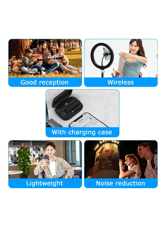 Mini Clip-on Lavalier Omnidirectional Microphone Transmitter Receiver D10978-1—JA Black - Image 5