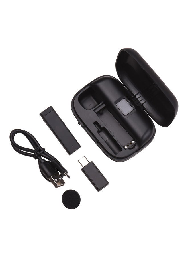 Mini Clip-on Lavalier Omnidirectional Microphone Transmitter Receiver D10978-1—JA Black - Image 2