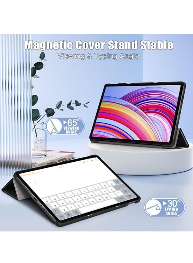 عام لحافظة Xiaomi Redmi Pad Pro 12.1، تصميم متعدد الزوايا، غلاف جلدي PU جديد ذكي مع وظيفة السكون والاستيقاظ التلقائي، غلاف رفيع متوافق مع ريدمي باد برو بحجم 12.1 إنش. - Image 2