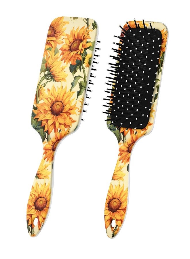 GABraden Paddle Detangler Hair Brush,Soft Bristles for Effortless Tangle Removal,Minimal Frizz and Breakage,Cute Detangling Hair Brush for Women Men Boys Girls Wet Dry All Hair Types(Sunflower-05) - Image 1