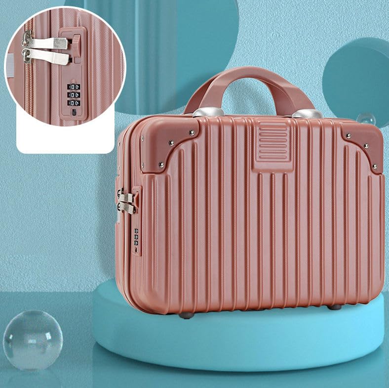 SUNBEET Makeup Case Suitcase, Mini Bag, Mini Hard Shell Travel Luggage, Women Portable Water Proof Carrying Suitcase, Organizer Bag, Small Hard Shell Cosmetic Lugge Bag, Water Proof (B-Rose&Gold) - Image 2