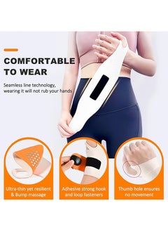 Lemon 2 PCS Ultra Thin Wrist Brace for Carpal Tunnel, Massage with Raised Spots Elastic Wrist Wraps for Arthritis and Tendonitis, Wrist Straps Support, Pain Relief, Compression and Support for Fitness Enthusiasts (Beige Orange)  - Image 3