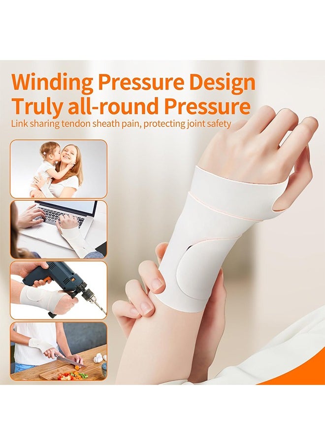 Lemon - 2 PCS Ultra Thin Wrist Brace for Carpal Tunnel, Massage with Raised Spots Elastic Wrist Wraps for Arthritis and Tendonitis, Wrist Straps Support, Pain Relief, Compression and Support for Fitness Enthusiasts (Beige Orange) - Image 1
