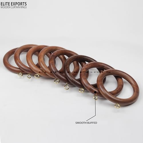 HORNART 3 Inch Wooden Drapery Curtain Rod Rings, 24pcs for 1.5-1.75-2 inch Rod Pole, 2.2 INCH INNER DIA, Natural Rosewood (24, 2.2 INCH INNER DIA), sheesham 3in (50) - Image 4