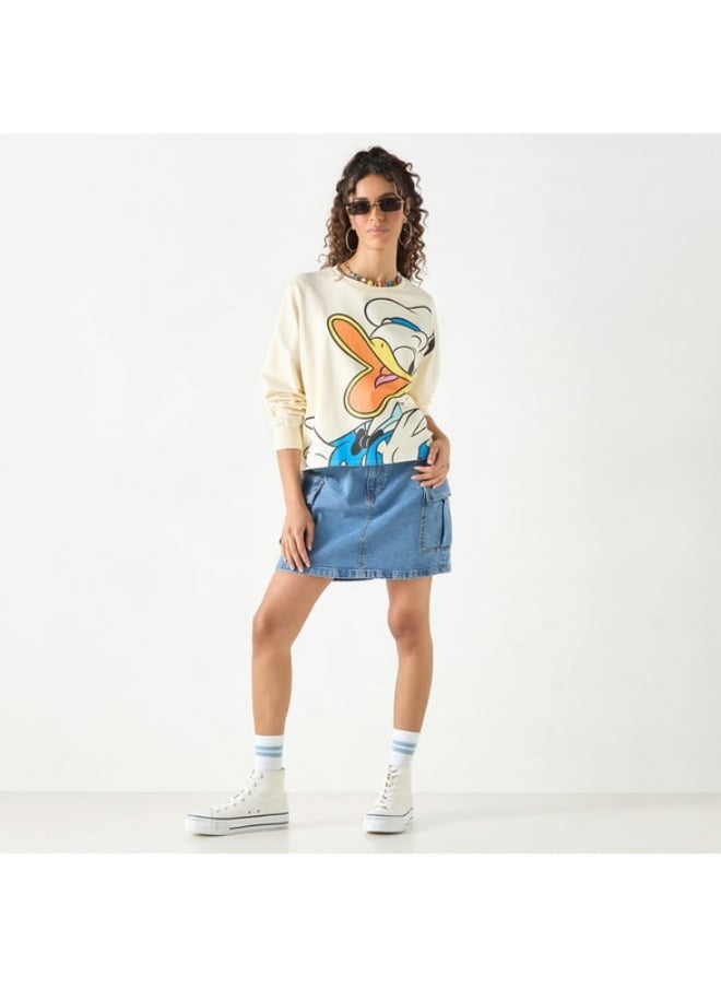 SP Characters Donald Duck Print Sweatshirt with Crew Neck and Long Sleeves  - Image 4