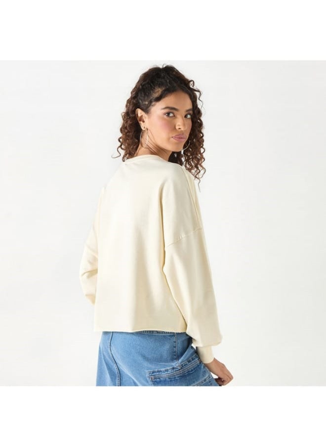 SP Characters Donald Duck Print Sweatshirt with Crew Neck and Long Sleeves  - Image 3