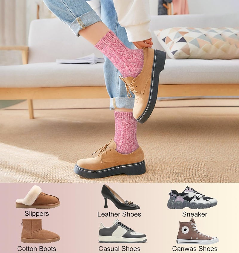 YSense Womens Wool Socks, Winter Boot Socks Stocking Stuffers Gifts for Women Men Warm Crew for Hiking - Image 5