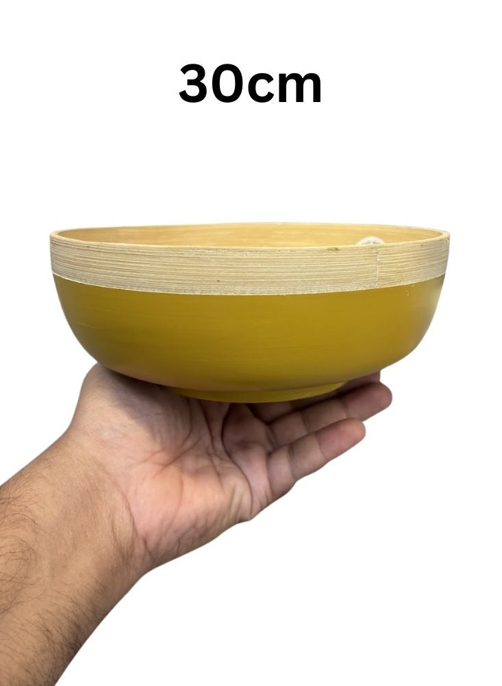 Bamboo Large Bamboo Serving Bowl 30cm – Yellow Finish - Image 2