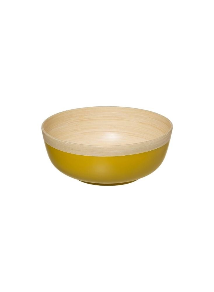 Bamboo Large Bamboo Serving Bowl 30cm – Yellow Finish - Image 1