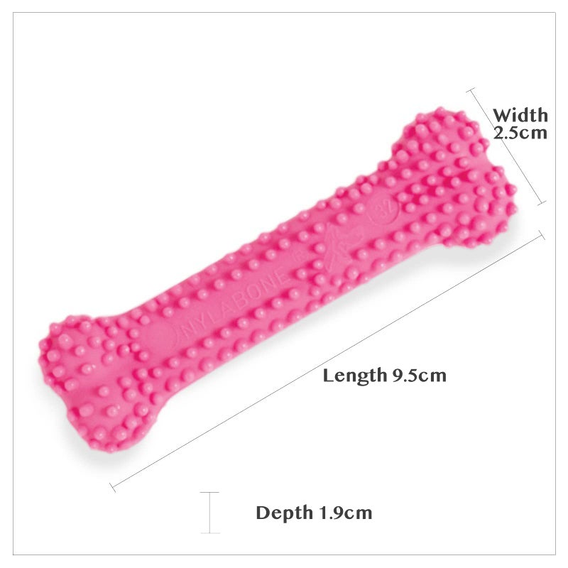 Nylabone Textured Teething Bone Puppy Chew Toy, Soothing Puppy Teething Bone, Enrichment Toy for Puppies, Pink, Chicken Flavor, X-Small Dogs - Up to 15 Ibs, 1 Count - Image 3
