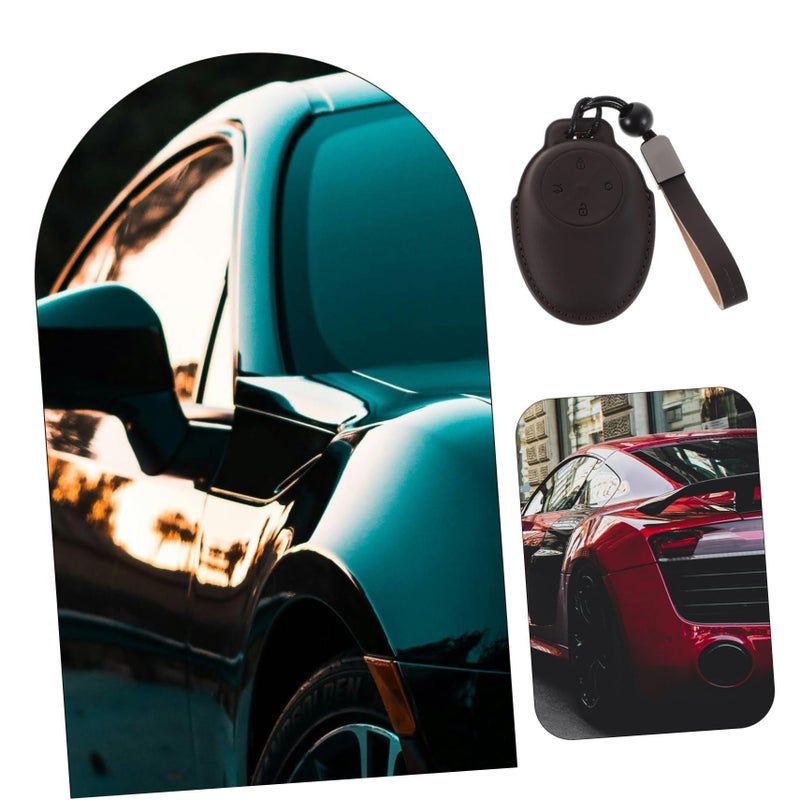 Durable PU Leather Car Key Fob Cover Elegant Design Keychain Holder For Men And Women - Image 5