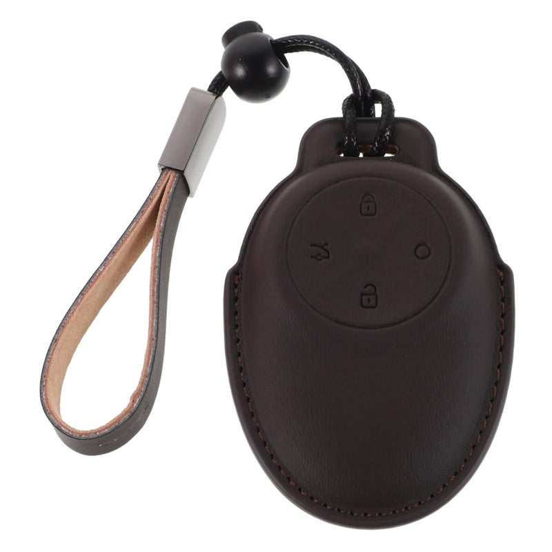 Durable PU Leather Car Key Fob Cover Elegant Design Keychain Holder For Men And Women - Image 2