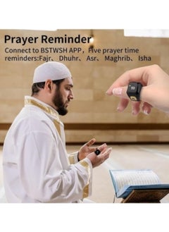 BSTWSH Zikr Ring Smart Ring with Vibration Reminder Tasbih Counter and Bluetooth Connection for Exclusive IQIBLA App and 5 Daily Prayer Reminders, 20 mm  - Image 5