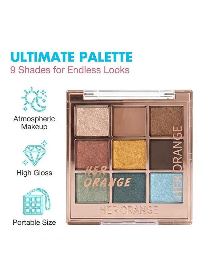 HERORANGE 9 Colors The Wizard Of Oz Eyeshadow Palette, Multi Tone Blendable Pigmented Eyeshadow Powder, Long Lasting Daily & Smoky Eye Makeup Palette 01# - Image 3