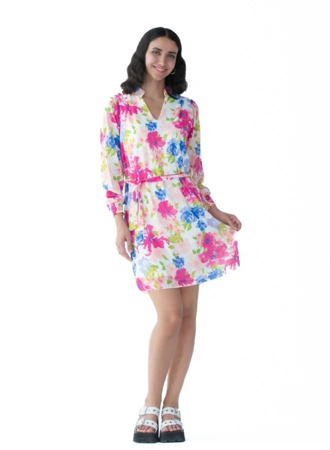 هايليز Bright Floral Patterned Mini Dress