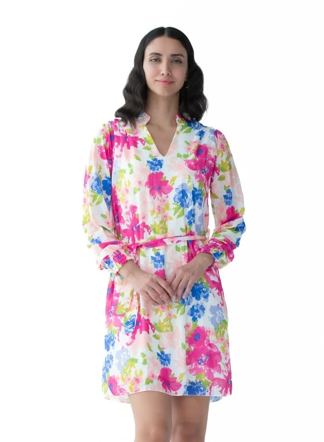 هايليز Bright Floral Patterned Mini Dress