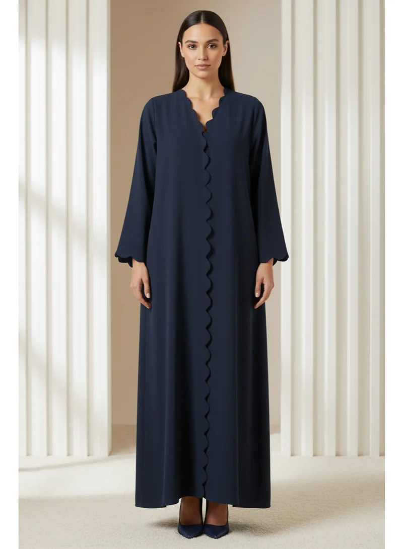 مويستريت Emerald Barbie Crepe Scalloped Abaya