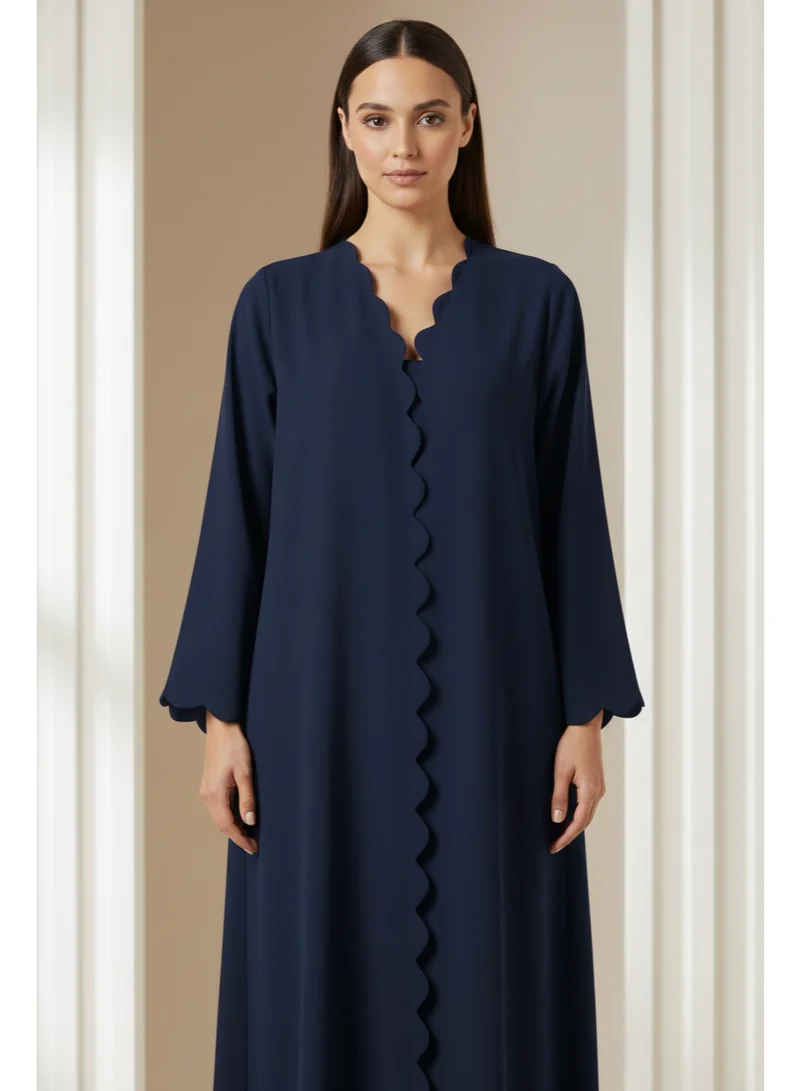 مويستريت Emerald Barbie Crepe Scalloped Abaya