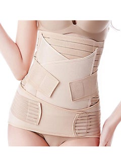 DubaiGallery 3 in 1 After Pregnancy Belly Wrap Pelvis Recovery Skin Shapewear Postpartum Belt for Women Beige  - Image 3