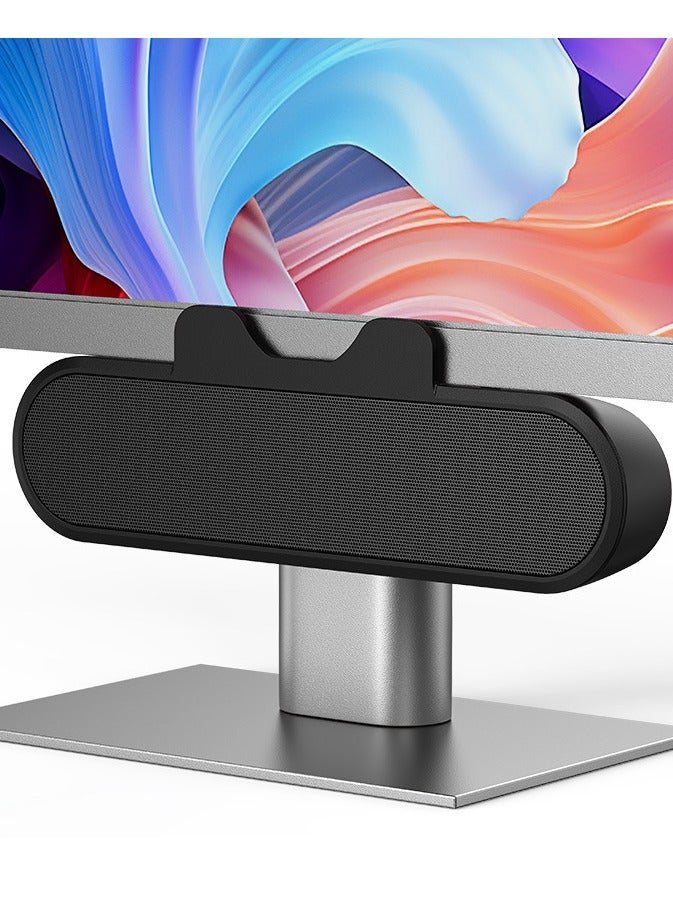 Computer Speakers for Desktop Pc, Monitor Speakers for Laptop,Pc Speakers with Loud Sound,Volume Control Easily Clamps to Monitors(USB-C to USB Adapter Included) (Black) - Image 1