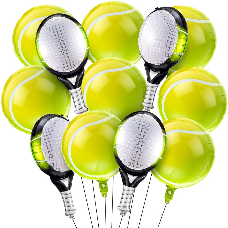 Motionchic 12 Pieces 18 Inch25 Inch Tennis Balloons Racket Balloons Tennis Party Decorations Foil Racket Large Balloon for Sports Themed Birthday Decorations Supplies - Image 3