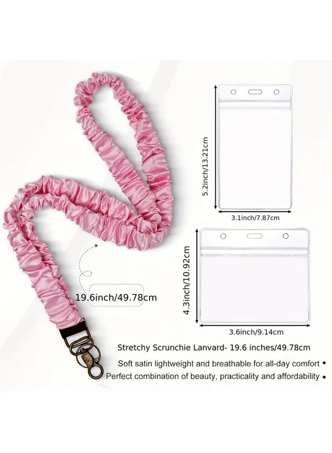 1 Lanyard with 4 Suit Badge Reels Retractable Elastic ID Badge Holder For Teacher Professional Student Key Phone Classroom Office Event Halloween - Image 2