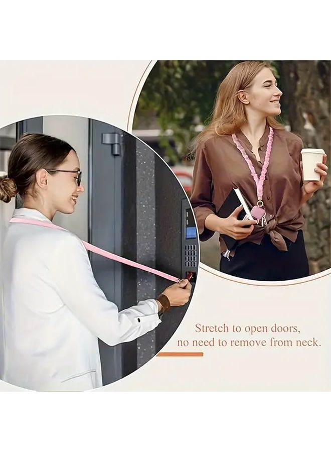 1 Lanyard with 4 Suit Badge Reels Retractable Elastic ID Badge Holder For Teacher Professional Student Key Phone Classroom Office Event Halloween - Image 3