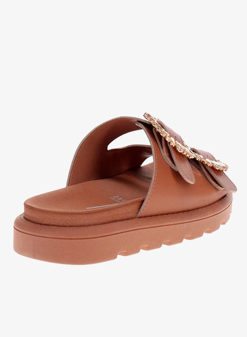 VIZZANO Brown Flat Sandals for Women – Stylish Ladies Flat Sandals & Comfortable Flat Slippers for Women | Best Price UAE