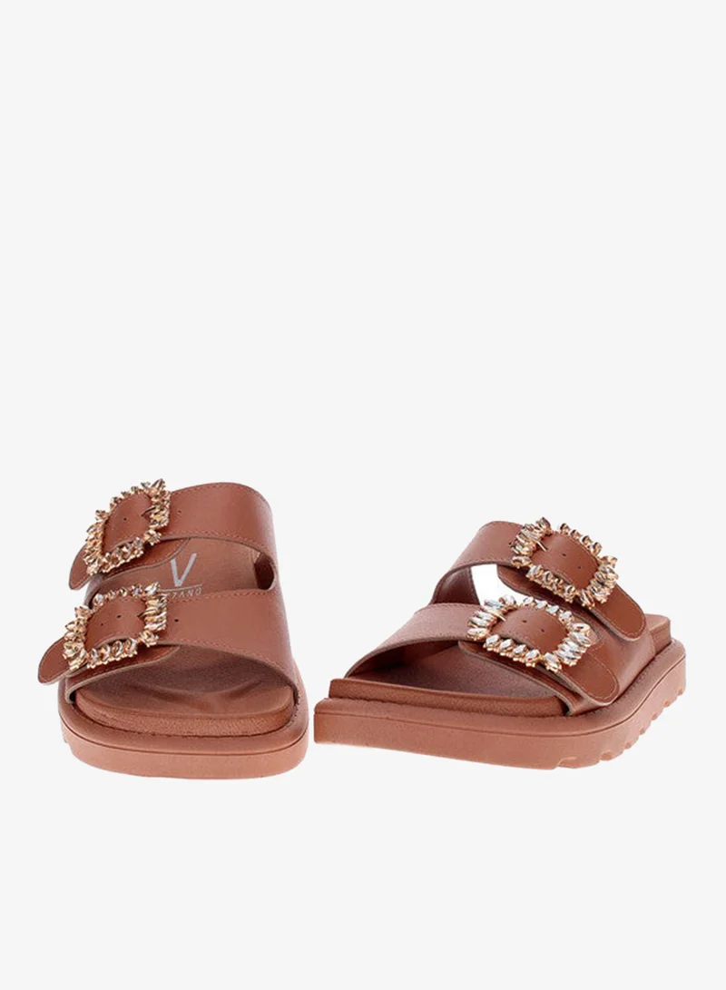 VIZZANO Brown Flat Sandals for Women – Stylish Ladies Flat Sandals & Comfortable Flat Slippers for Women | Best Price UAE