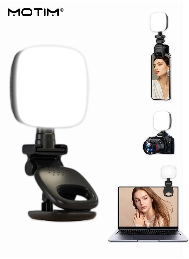 Motim LED Video Light, Phone/Computer Light for Video Light, Multi-Angle Adjustable & Splicable Multi-Functional Pocket Fill Light LED Selfie Light with Clips, Portable Phone Light for Video Shooting Vlogging Kit, 3 Colors 9 Modes 200mAh Battery, Fill Light for iPhone Photo Camera Computer Laptop TikTok Makeup Video Call  - Image 1