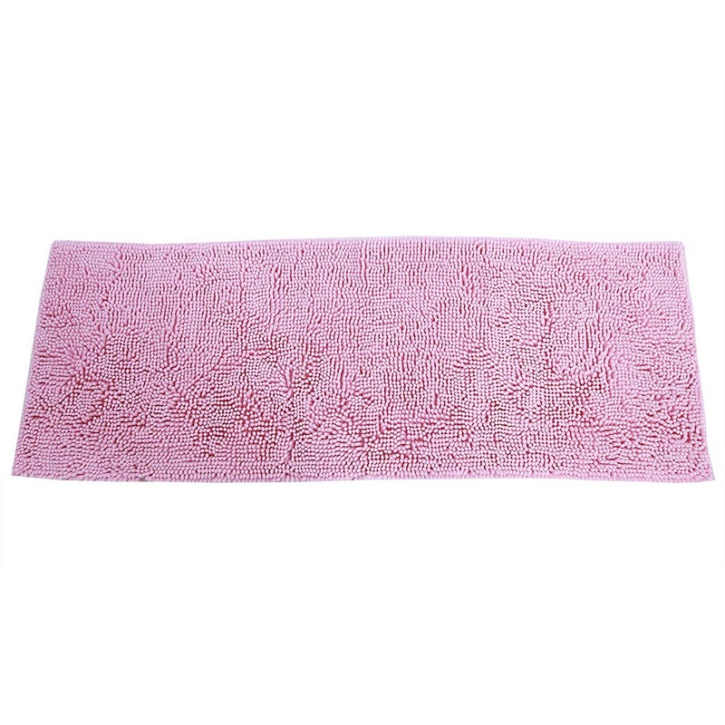 Pink Chenille Bath Mat Anti Slip Quick Dry Water Absorbent Machine Washable for Bathroom Kitchen - Image 2