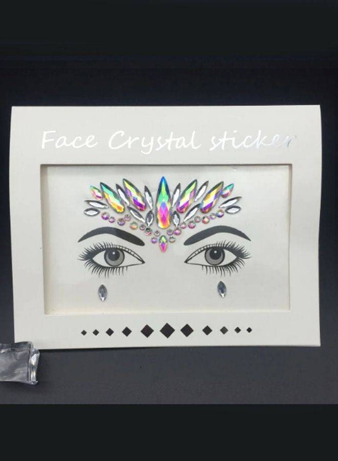 Luminous Mermaid Princess Face Gems Crystal Sticker