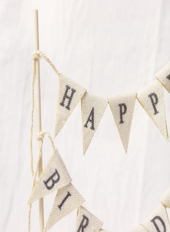Hazyore Happy Birthday Cake Topper, Birthday Cake Bunting Topper Cake Topper Garland Handmade Food-Grade Safe Gender Neutral Party Decorations - Image 2