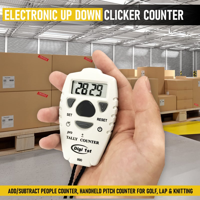 Digi 1st TC-890 Digital Tally Counter, Electronic Up Down Clicker Counter, Add/Subtract People Counter, Handheld Pitch Counter for Golf, Lap & Knitting (1-Pack) - Image 5