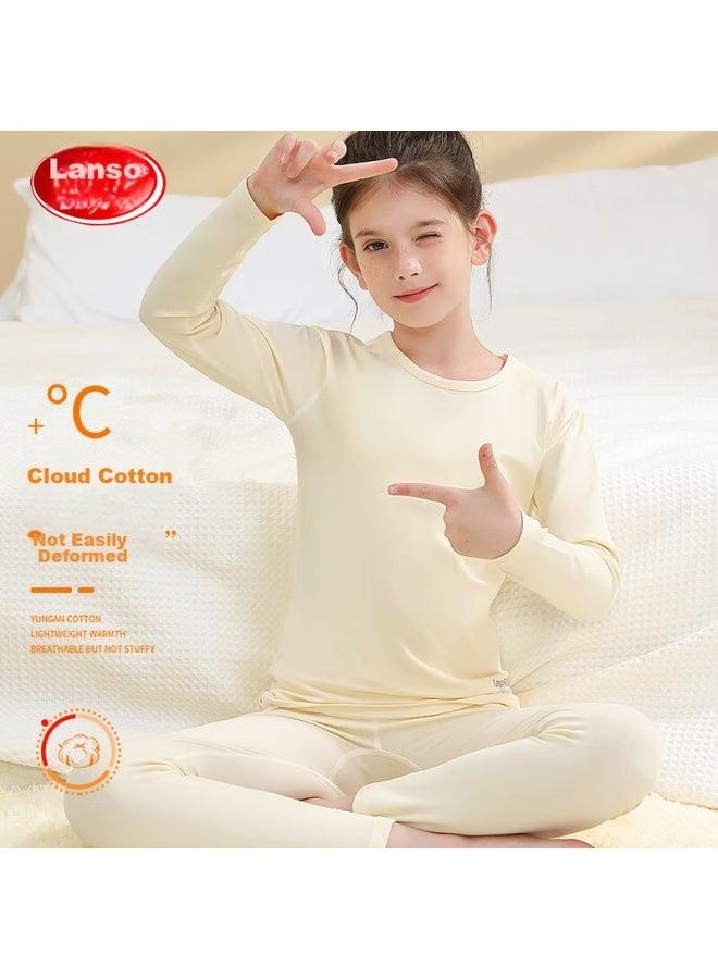 LANG SHA Langsha [7a Antibacterial + Lai Ka] Children's Autumn Underwear Set, Boys And Girls Inner Wear, Big Kids Autumn And Winter Thermal Pajamas - Image 2