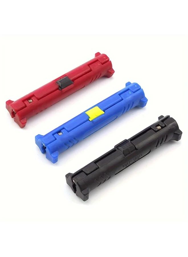 Black Manual Cable Stripper Tool Adjustable Blade Ergonomic Grip for Electrical Network Maintenance - Image 1