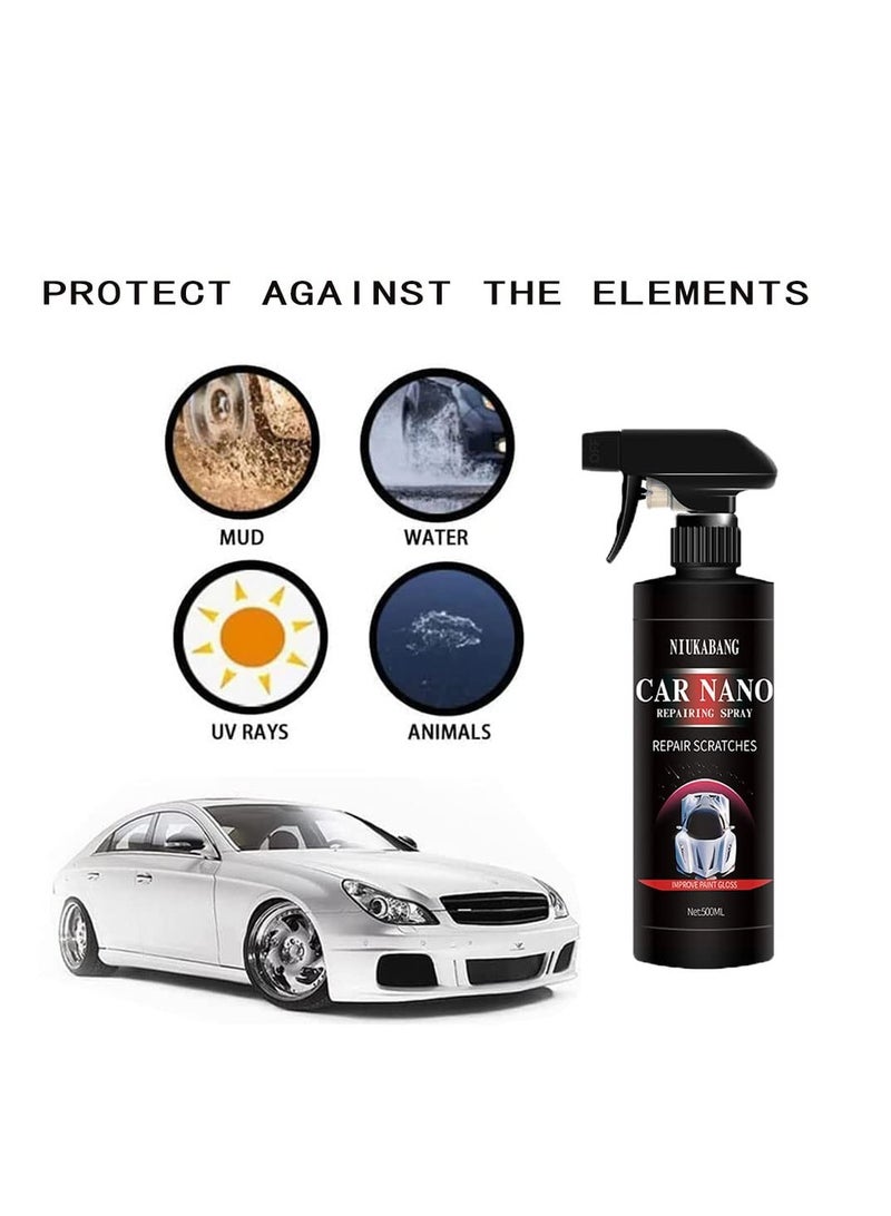 SYOSI Car Scratch Repair Nano Spray, 2 Pcs Coating Renewal Agent, Car Nano Repairing Spray, Car Coating Wax Polishing Spray, Fast Repairing Scratch Spray, for All Car Body 120ML - Image 3