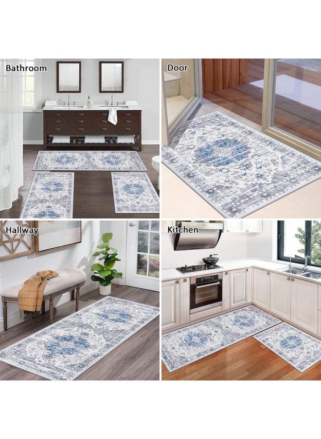 Ileading Kitchen Rugs Sets of 3 Boho Kitchen Floor Mat Carpets Non Skid Kitchen Rugs and Mats Washable Kitchen Runner Rugs for Kitchen Floor Hallway Living Room Laundry Entryway - Image 2