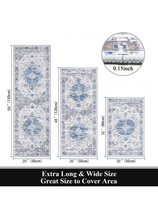 Ileading Kitchen Rugs Sets of 3 Boho Kitchen Floor Mat Carpets Non Skid Kitchen Rugs and Mats Washable Kitchen Runner Rugs for Kitchen Floor Hallway Living Room Laundry Entryway - Image 4