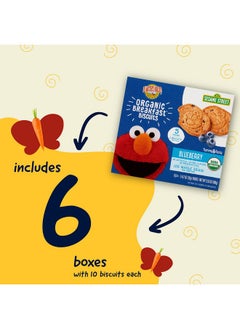 Earth's Best Earth's Best Organic Kids Snacks, Sesame Street Toddler Snacks, Organic Breakfast Biscuits for Kids 2 Years and Older, Blueberry, 5 Packs of 2 Biscuits per Box (Pack of 6)  - Image 3