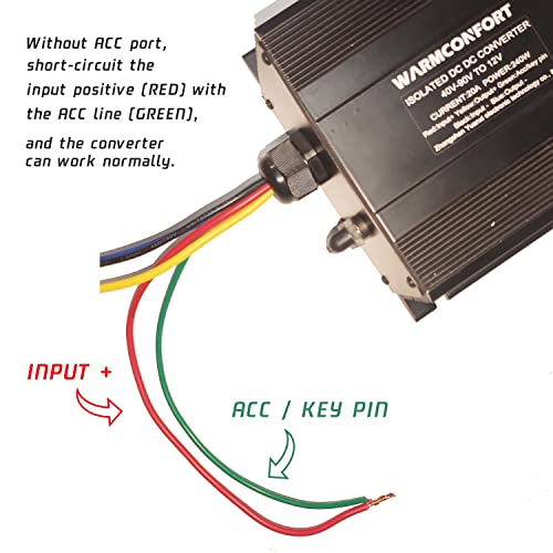 WARMCONFORT 48V 60V 72V to 12V 50A Buck Converter 600W Step Down DC to DC Converter Transformer Reducer for Golf CART Scooters & Bicycles - Image 2